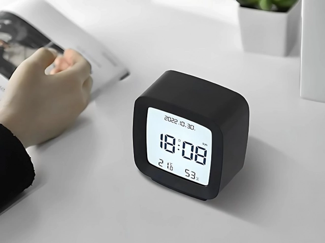 Digitale wekker met LCD-scherm en temperatuur- en vochtigheidsmeting