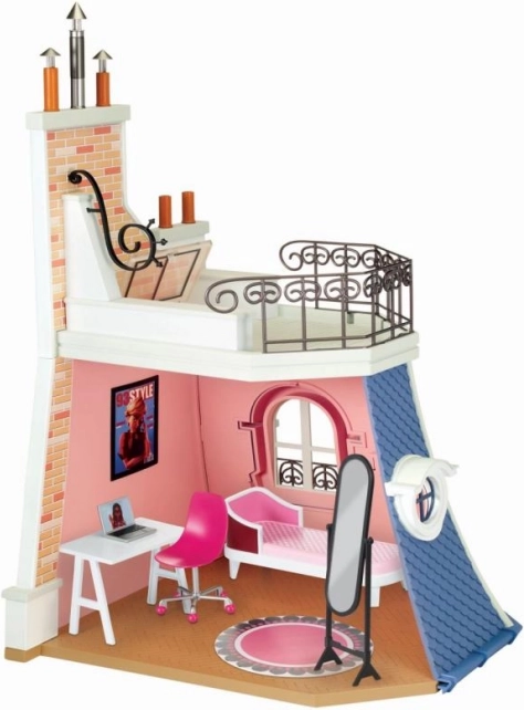 Stijlvol interieur van het poppenhuis