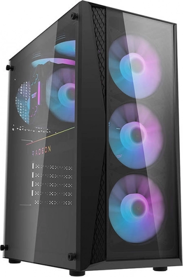 Computerbehuizing Darkflash DK352 Plus met 4 ventilatoren (zwart)