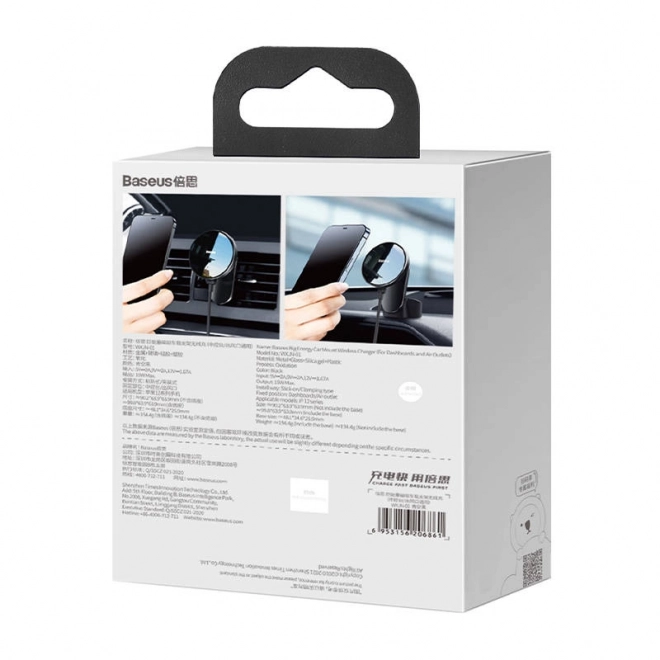 Baseus houder voor de auto met draadloze oplader 15 W voor iPhone 12/13