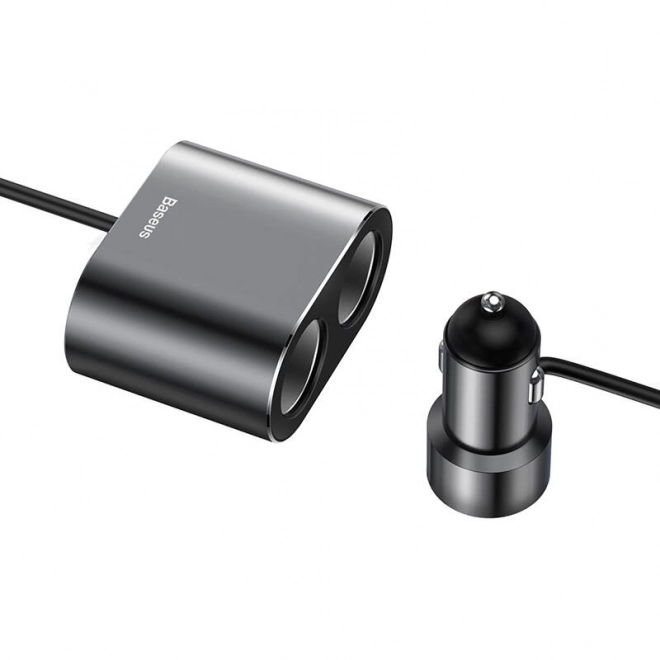 Sigarettenaanstekeraansluiting met splitter 2xUSB 3,1A 100W - zwart