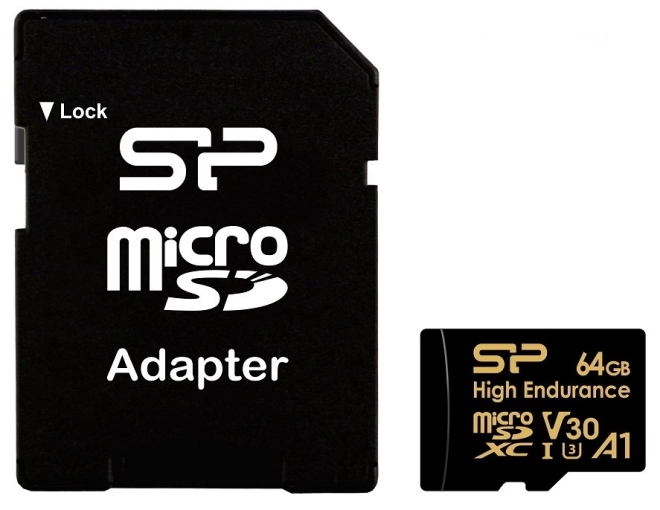 microSDXC-geheugenkaart High Endurance 64GB V30 UHS-1 U3 A1 24/7 + microSD-SD ADAPTER