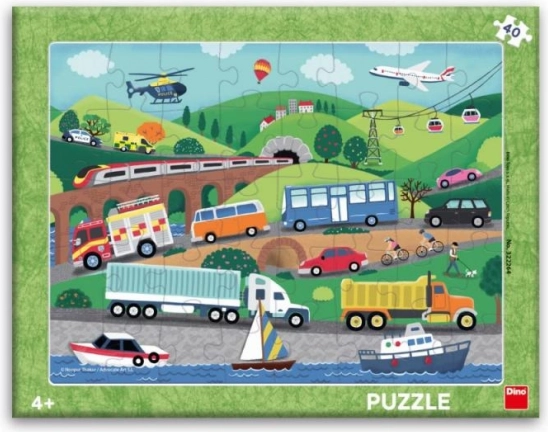 Dino papieren puzzel Vervoermiddelen 40 stukjes