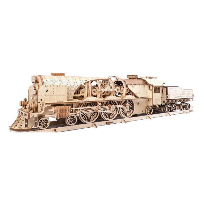 Ugears 3D puzzel - Locomotief V-express met wagon 538 delen