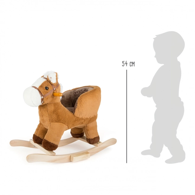 Schommelpaard met rugleuning bruin Small Foot