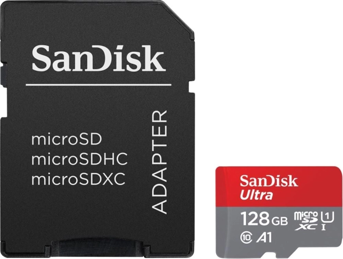 SanDisk Ultra microSDXC-geheugenkaart 128 GB A1 140 MB/s + SD-adapter
