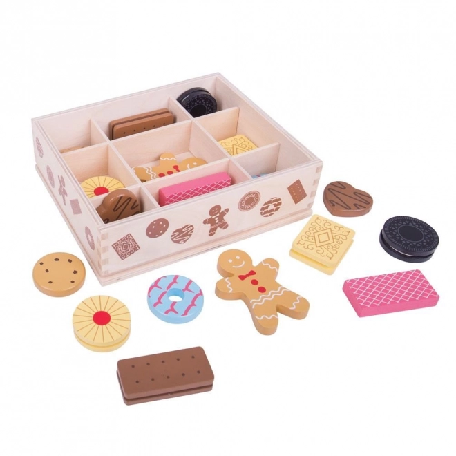 Bigjigs Speelgoeddoos met houten koekjes