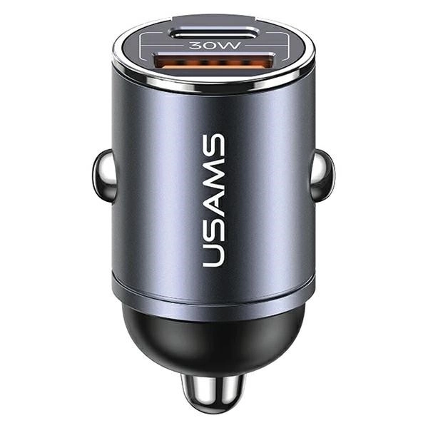 Autolader 30W 1xUSB+1xUSB-C Snelladen