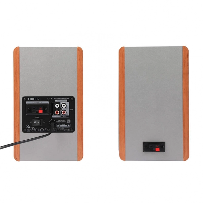 Luidsprekers Edifier R1280T met WiiM Mini in bruine kleur