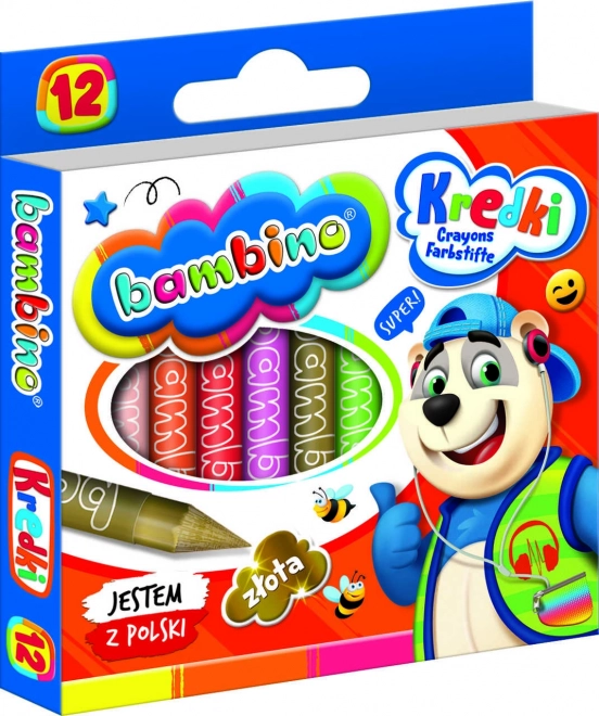 Grafietkleurige waskrijtjes Bambino - 12 stuks