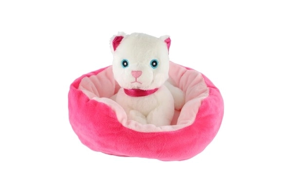 Diertje hondje in mandje pluche 4 kleuren 22x24cm 24m+