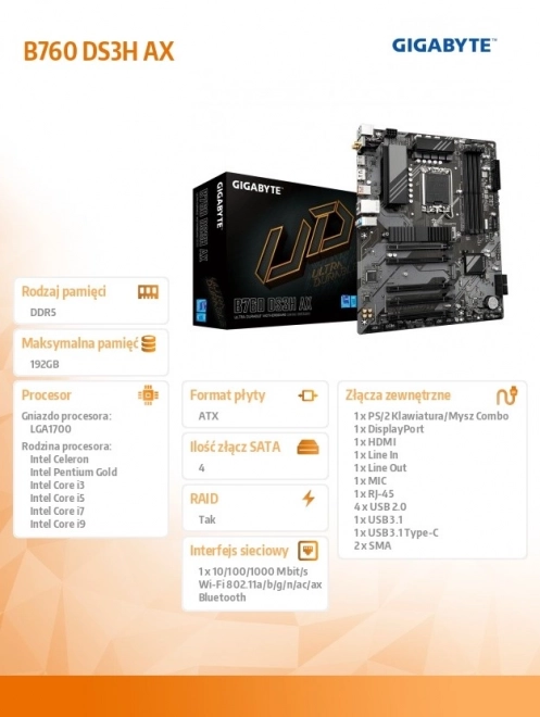 Moederbord Gigabyte B760 DS3H AX