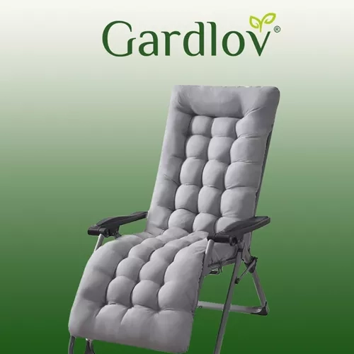 Gequilte kussen voor tuinligbed grijs 23490