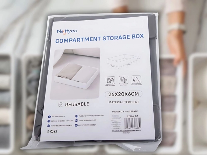 Grijze kledingorganizer voor lades in kleerkast