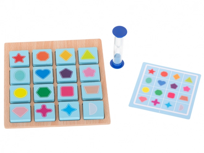Houten puzzel memory spel fruit en vormen
