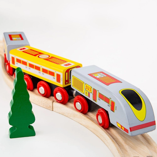 Trein Bigjigs Rail Eurostar met spoor