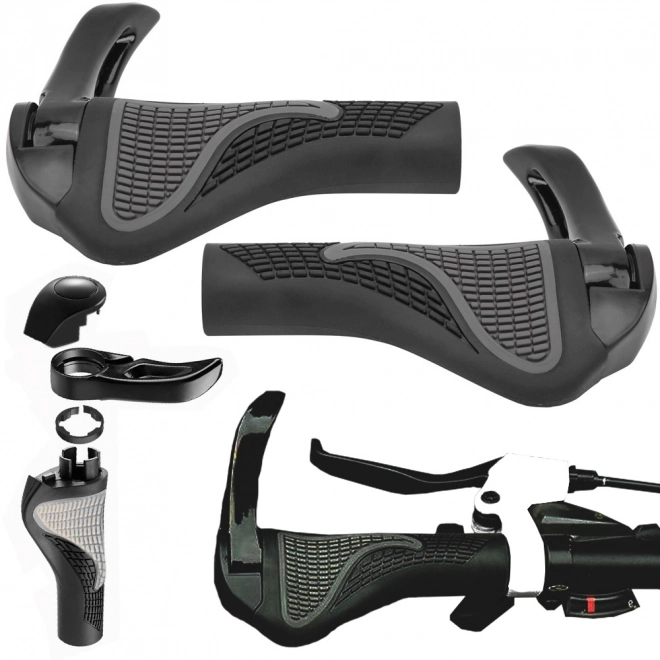 Rubberen fietsgrips met hoorns