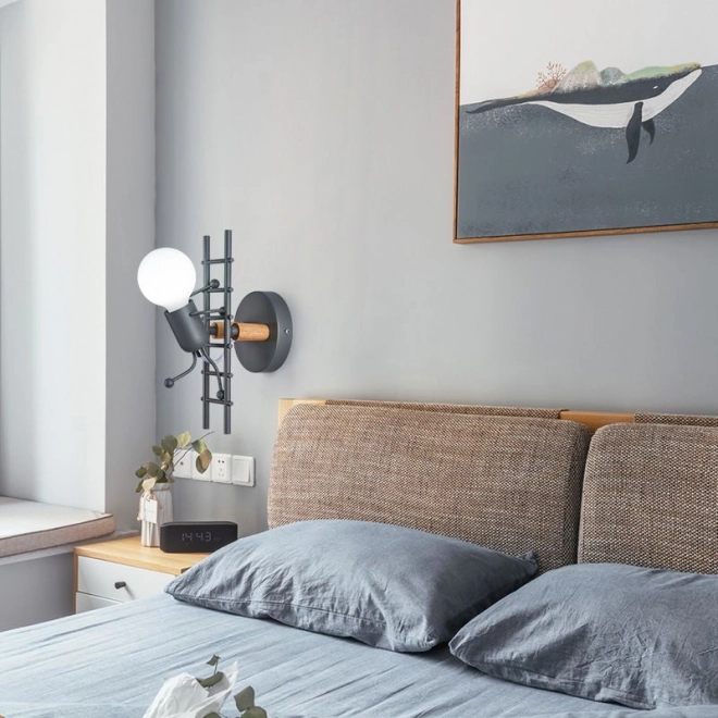 Wandlamp Loft Humanoid zwart