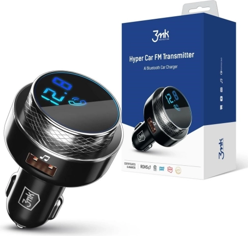 autoadapter en fm-transmitter met bluetooth, 2× usb-a, kaartlezer en snel opladen