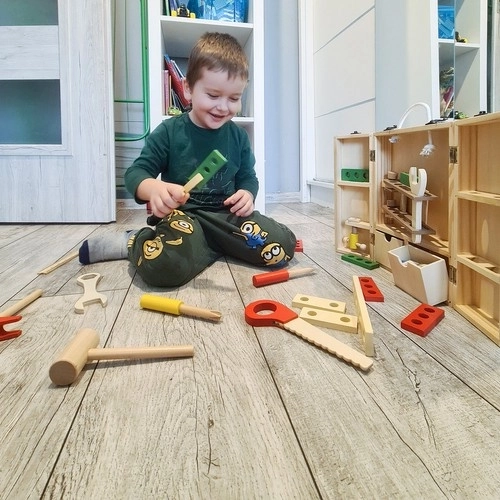 Box + houten gereedschapsset 22697