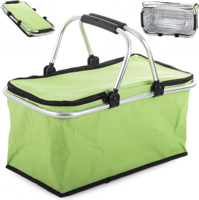 Opvouwbare thermische picknickmand – groen