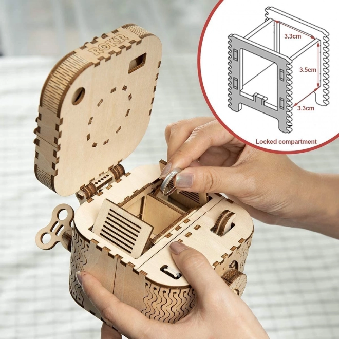 RoboTime 3D houten mechanische puzzel-sieradendoos