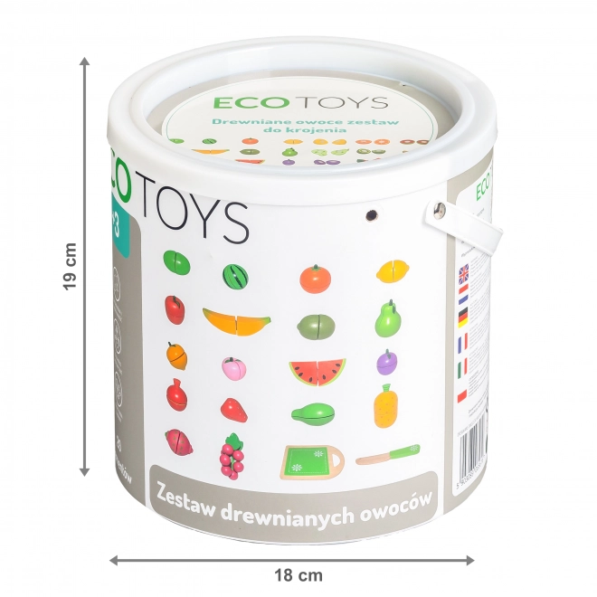 Houten fruit om te snijden, 20 stuks ECOTOYS