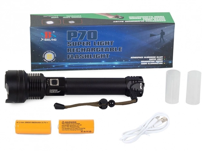 Militaire tactische zaklamp met LED Cree XHP70 en zoom van Bailong