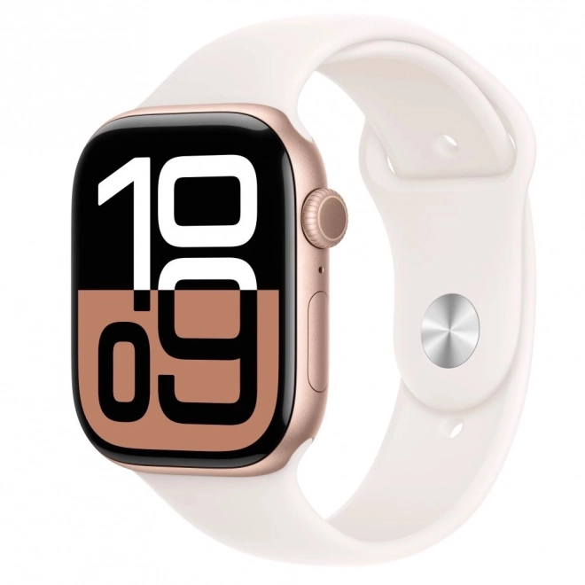Watch Series 10 GPS 46 mm roségoud met roze sportband