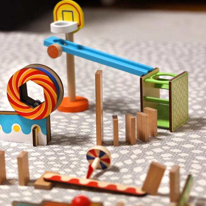 Houten bouwblokken domino / domino puzzel Tooky Toy