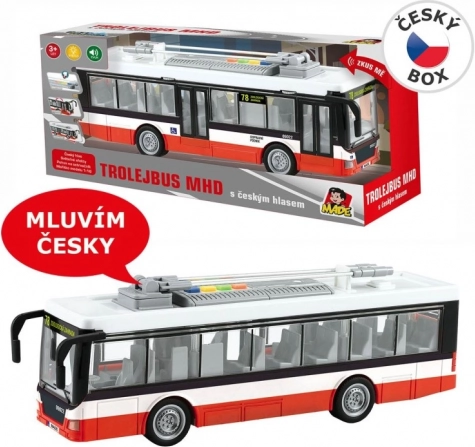 Trolleybus met Tsjechische omroep en lichtjes op vliegwiel 28 cm