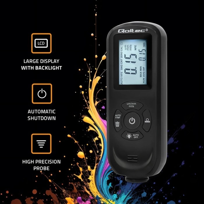 Digitale verflaagdiktemeter met zijverlichte LCD-display