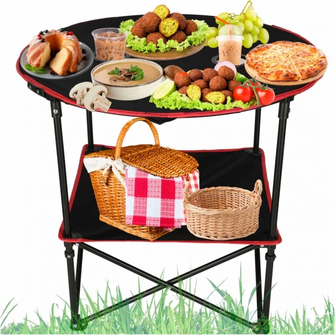 Opvouwbare kampeertafel met hoes zwart