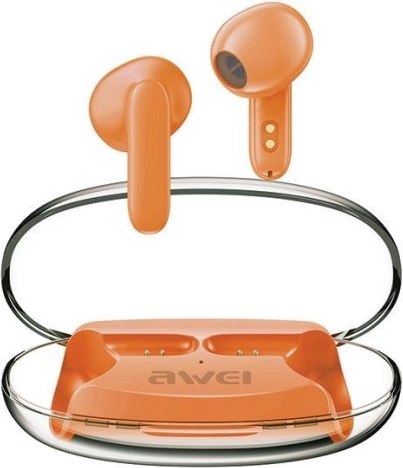 Draadloze oordopjes AWEI T85 bluetooth 5.3 met ENC TWS (oranje)