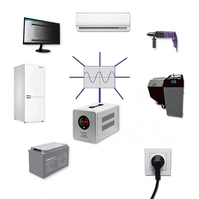 Noodstroomvoorziening Qoltec Pure Sine Wave UPS 1000VA
