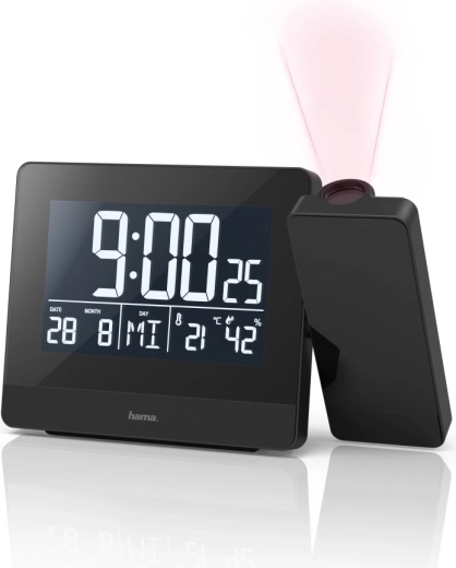 360° projectie van de tijd op plafond en muur