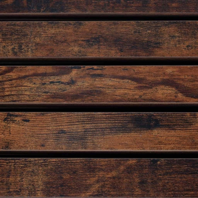 Dubbele wasmand met houten plank zwart Loft