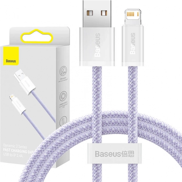 USB-kabel Lightning Baseus Dynamic 2 2,4 A 1 m paars