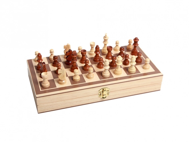 Houten spelformule 3-in-1: Schaken, Dammen en Backgammon