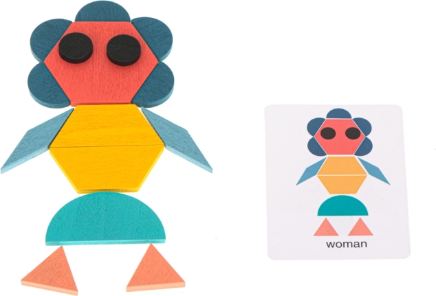 Houten puzzel - geometrische vormen