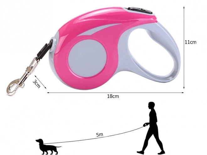 Automatische hondenriem met vergrendeling 5 m 15 kg – Zwart-Wit