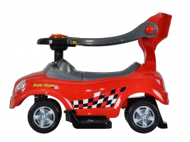 ECOTOYS Loopauto met geluiden en stuurstang Auto rood