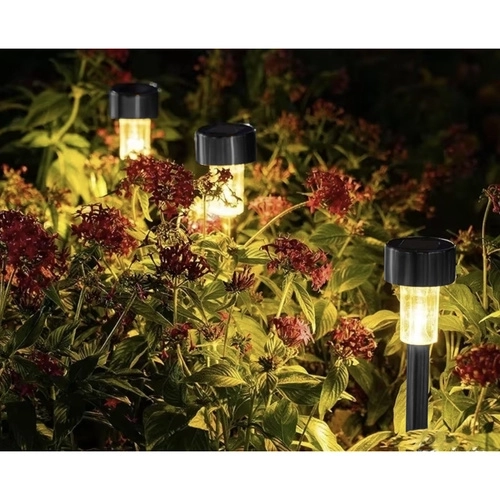 Zonne-LED Tuinlampen - set van 10, insteekbaar, waterdicht, warm wit licht