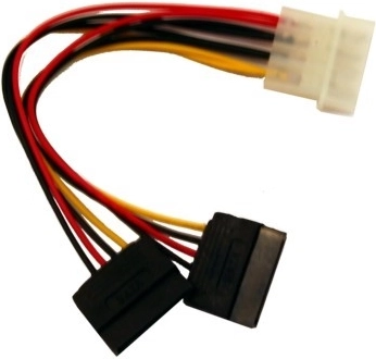 MOLEX-naar-2×-SATA voedingskabel, 0,15 m