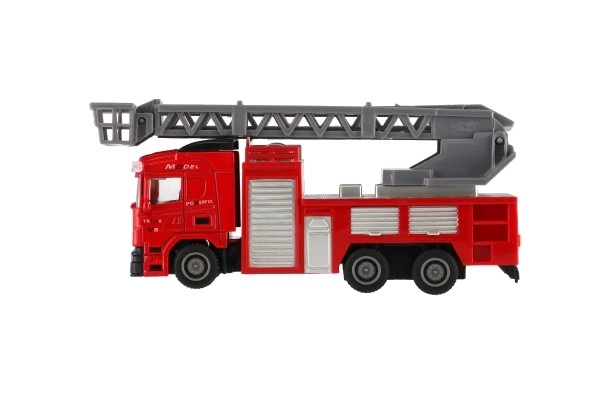 Brandweerauto plastic 13-16cm met terugtrekmotor 3 soorten 12 stuks in doos