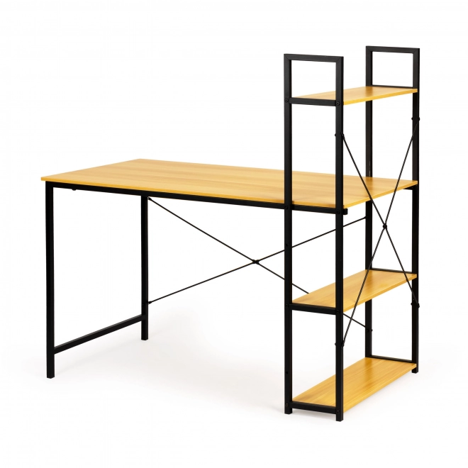 Houten computertafel met loft planken