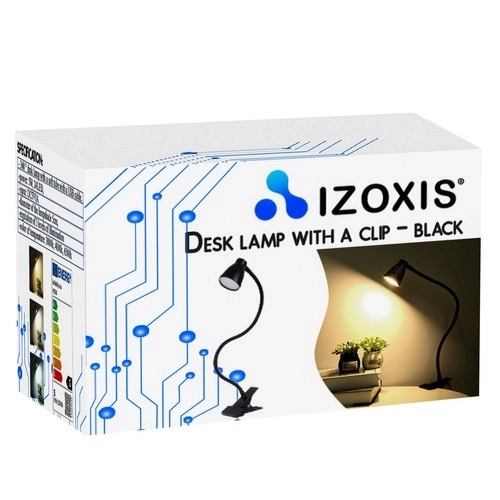 Bureaulamp met clip zwart Izoxis