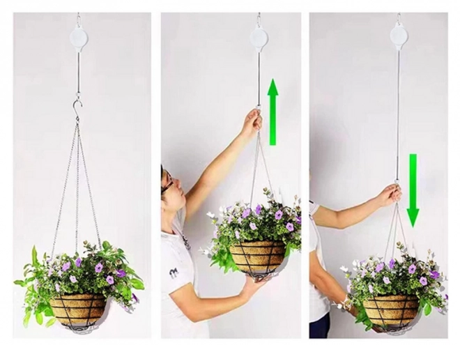 Haak voor planten met telescopische handgreep
