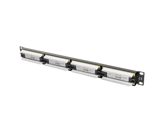 Patchpaneel 24 poorten 1U Cat 5e zwart