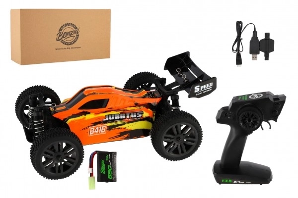 Avtomobil RC Buggy Bonzai Jubatus terrein 30cm plastic 2,4GHz op batterijen + 2x extra pakket in doos 40x14x21 – Oranje